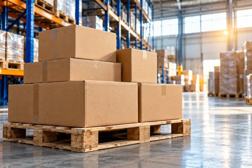 Packed cartons prepared for measurement